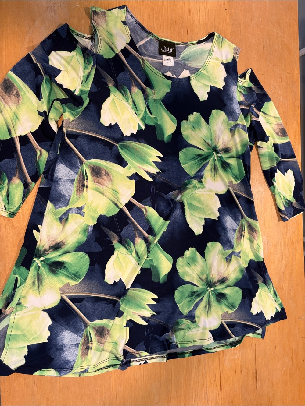 Jostar Green Floral Cold-Shoulder Blouse
